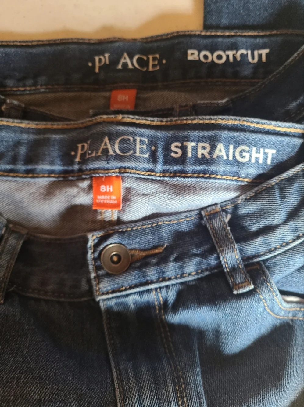 The Children's Place Boys 8H Jeans Bundle - Straight & Bootcut (Set of 2)